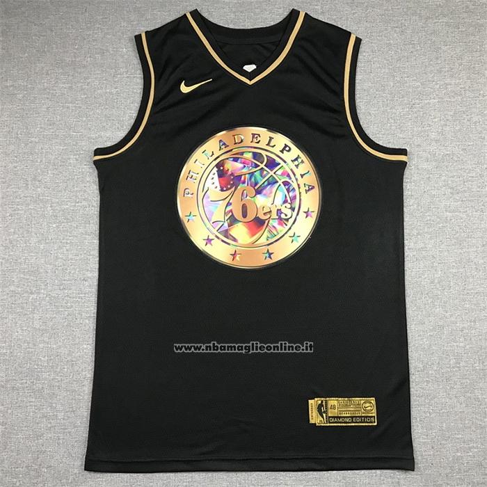 Maglia Golden Edition Philadelphia 76ers Allen Iverson #3 2021-22 Nero